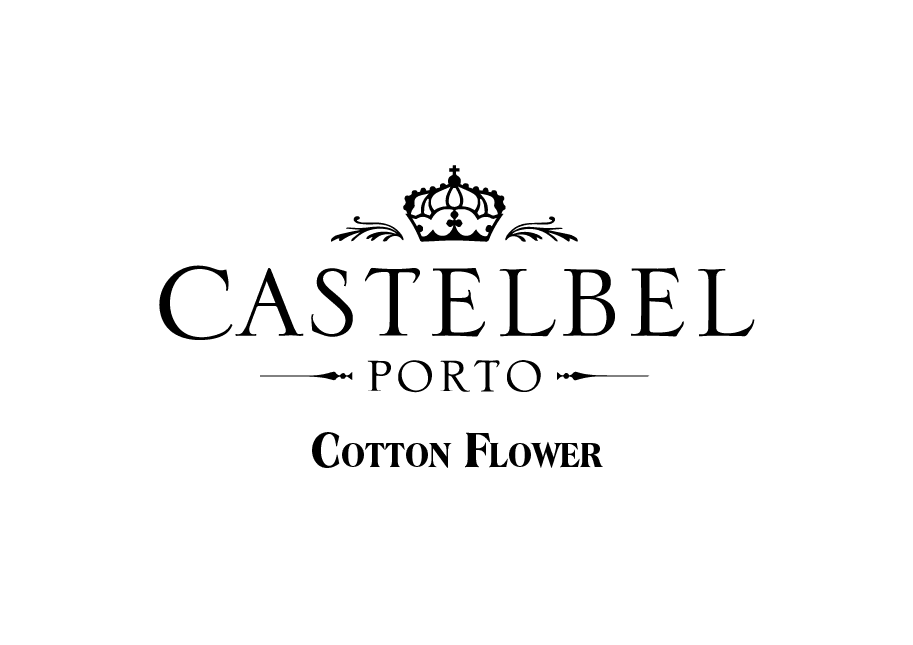 Logo for Castelbels Porto featuring the text "Cotton Flower" below the brand name, accompanied by a decorative crown design.