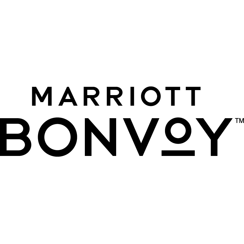 The image features the Marriott Bonvoy logo, showing the name "Marriott" in a standard font above "BONVOY," which is stylized with a unique design.